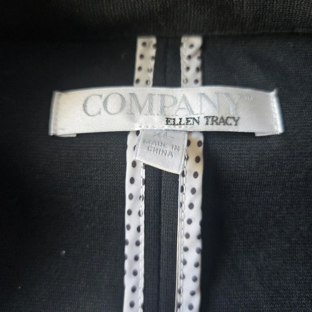 Company Ellen Tracy Ponte Knit Blazer Decorative Button Women's XL Black - Picture 8 of 12